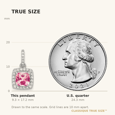 14K White Gold Pink Tourmaline & Diamond Pendant