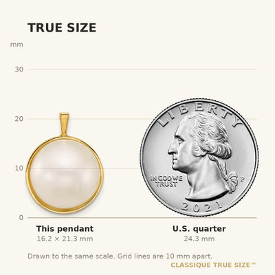 14K Polished Saltwater Cultured Mabe Pearl Pendant