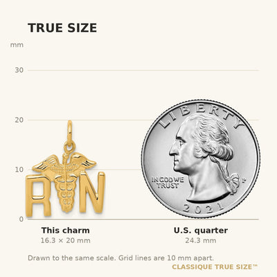 14K RN Registered Nurse Charm