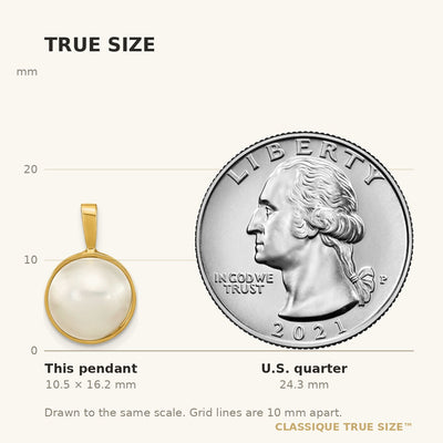 14K 10-11mmWhite Saltwater Mabe Pearl Pendant
