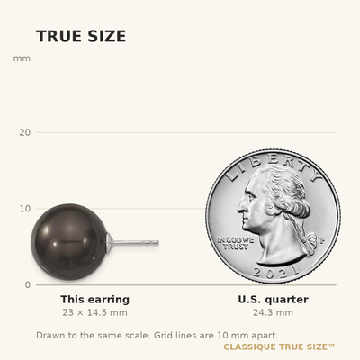 Majestik Sterling Silver Rhodium-plated Black Imitation Shell Pearl Stud Earrings