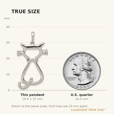 Sterling Silver Polished Cat Pendant