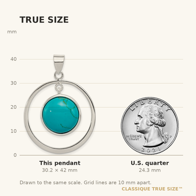 Sterling Silver Circle Turquoise Pendant