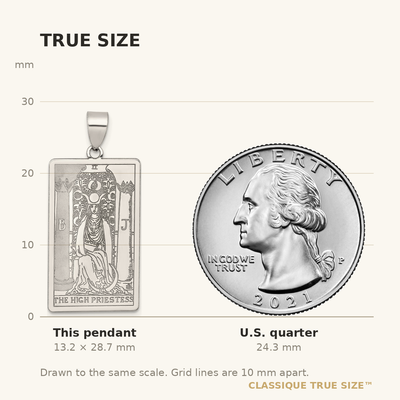 Sterling Silver The High Priestess Tarot Card Pendant