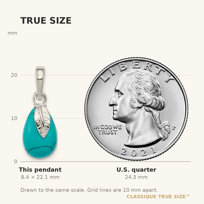 Sterling Silver Polished Lab Created Turquoise Pendant, 22.1mm