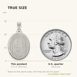 10k White Gold Oval Fingerprint Pendant view 2