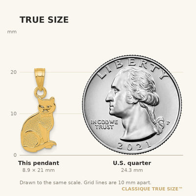 14K I HEART MY CAT on Reverse Cat Pendant