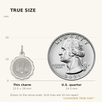 Sterling Silver Rhodium-plated My Confirmation Disc Charm, 18 x 15mm