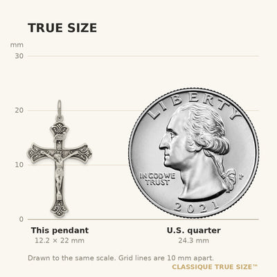 Sterling Silver Antiqued INRI Crucifix Pendant