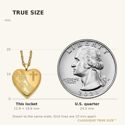 1/20 Gold Filled Cross & Footprint Heart Locket Necklace