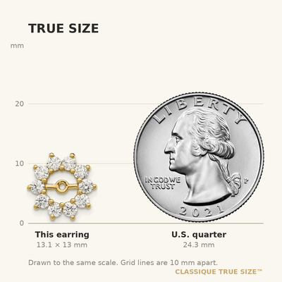 14K VS Fancy Diamond Earring Jacket, 13 x 13mm