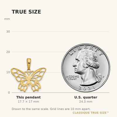 14K Butterfly Cut-out Pendant