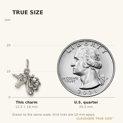 Sterling Silver Antiqued Unicorn Head Charm