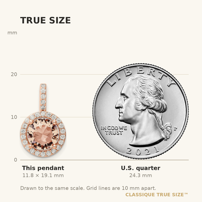 Sterling Silver Rose-tone / CZ Round Halo Pendant