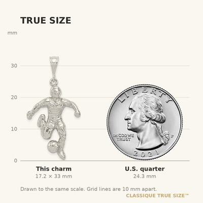 Sterling Silver Soccer Player Charm