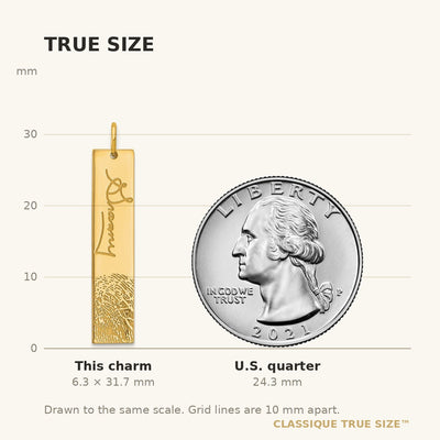 10K Yellow Gold Signature and Fingerprint Charm