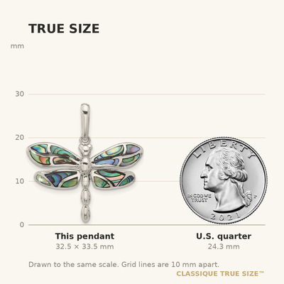Sterling Silver Abalone Dragonfly Pendant