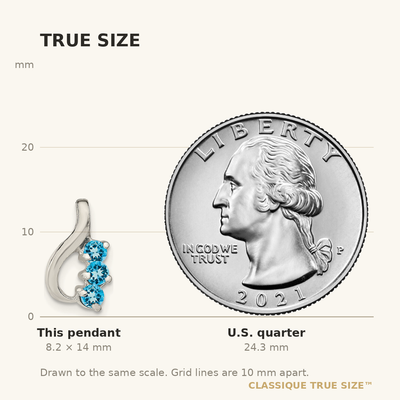 Sterling Silver Blue Topaz Chain Slide Pendant