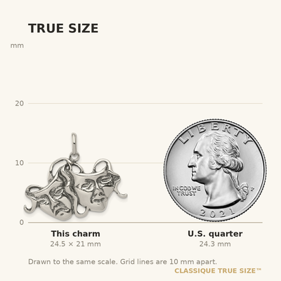 Sterling Silver Antiqued Comedy/Tragedy Charm