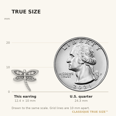 White Ice Sterling Silver Rhodium-plated Diamond Dragonfly Post Earrings