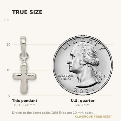 Sterling Silver Cross Pendant, 24 x 10mm (2894)
