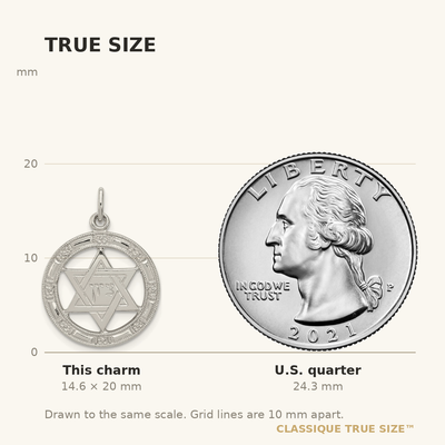 Sterling Silver Star of David Disc Charm