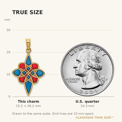 14K Enameled Celtic Knot Charm