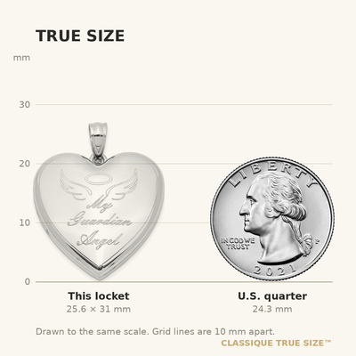Sterling Silver Rhodium-plated Guardian Angel Ash Holder Heart Locket