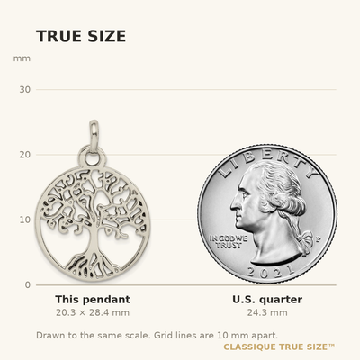 Sterling Silver Polished Tree of Life Pendant