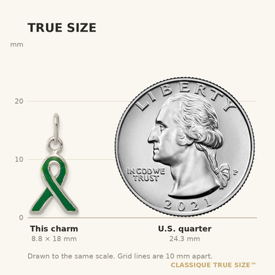 Sterling Silver Green Enameled Awareness Charm
