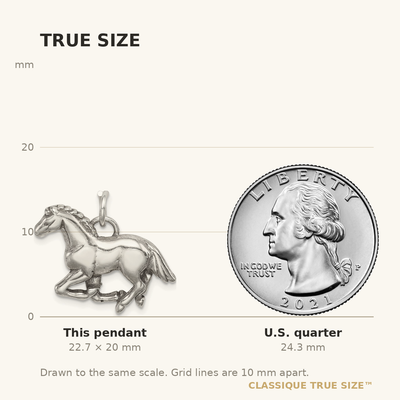 Sterling Silver Antiqued & Textured Horse Pendant