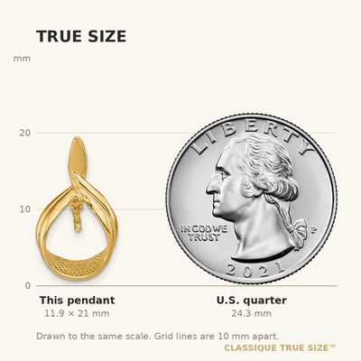 14K Pearl Pendant Mounting, 21 x 12mm