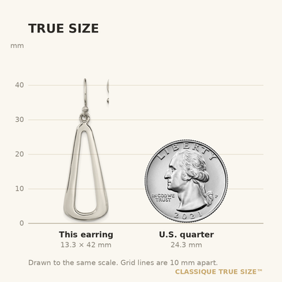 Sterling Silver Polished Teardrop Dangle Shephard Hook Earrings