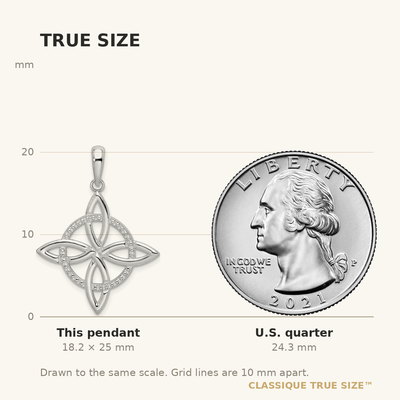 De-Ani Sterling Silver Rhodium-Plated Polished Celtic Eternity Knot Pendant