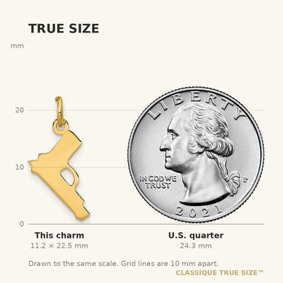 14K Pistol Charm