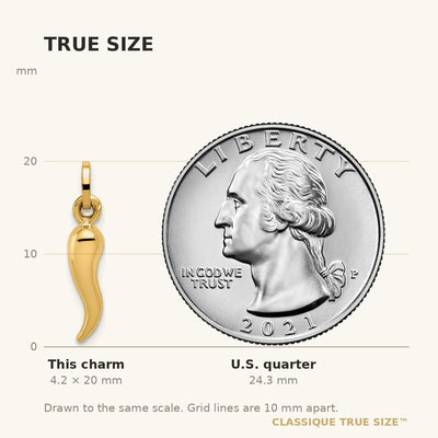 14K Hollow Italian Horn Charm