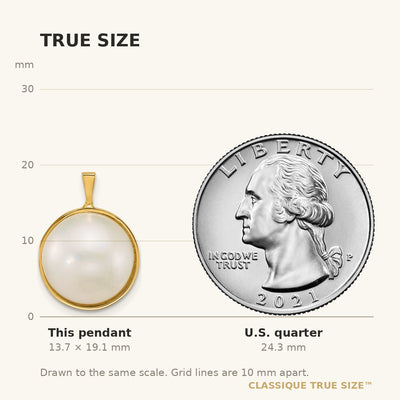 14K Polished Saltwater Cultured Mabe Pearl Pendant