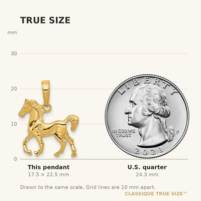 14K Standing Horse Pendant
