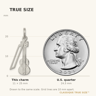 Sterling Silver Polished Violin & Bow Charm