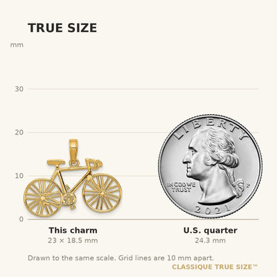 14K Polished Bicycle Charm