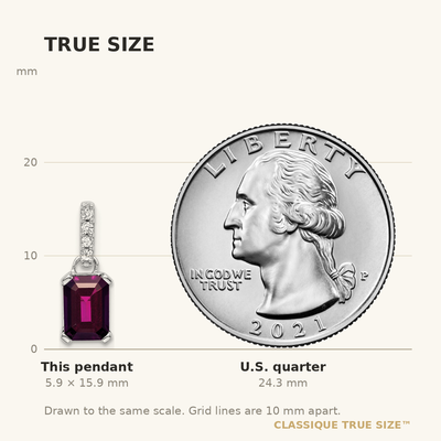14K White Gold Rhodolite Garnet and Diamond Pendant