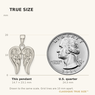 Sterling Silver Polished Angel Wings Pendant