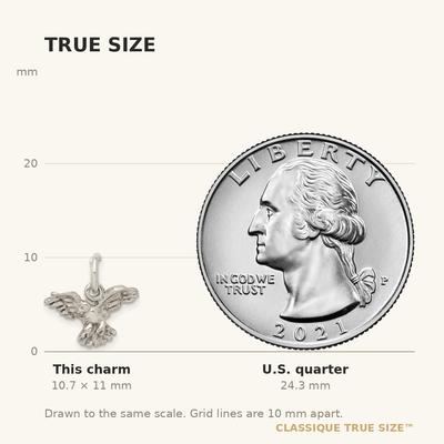 Sterling Silver Eagle Charm, 11 x 15mm