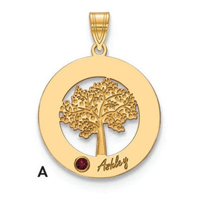 14K yellow gold birthstone pendant