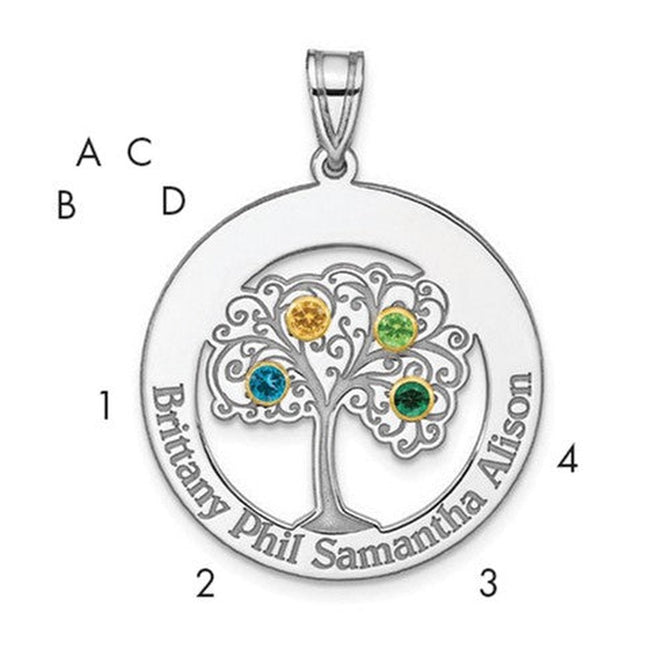 Sterling silver birthstone pendant