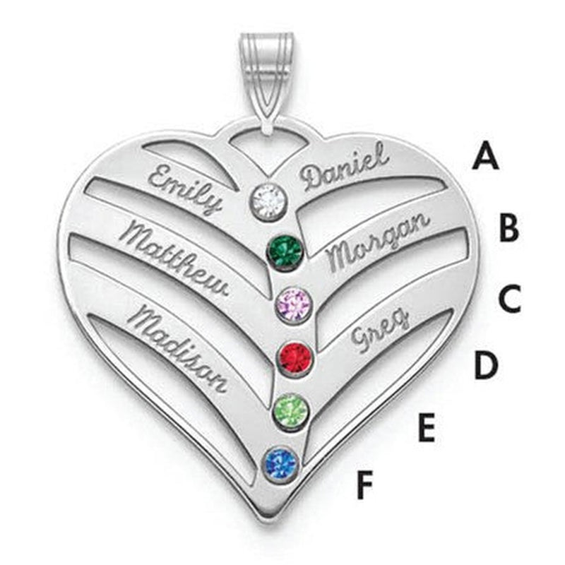 14K white gold birthstone pendant