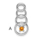 14K White Gold 1 Synthetic Stone Family Pendant, 20 x 8mm