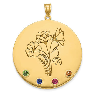 14K yellow gold birthstone pendant