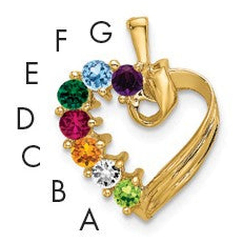 14K gold family pendant