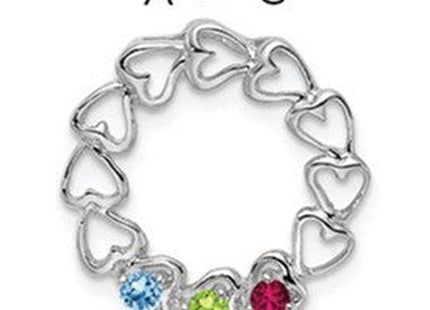 14K white gold family pendant
